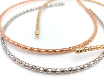 Diamond pattern wrapped metal mesh headband woman headband hairband for women hair accessories thin headband