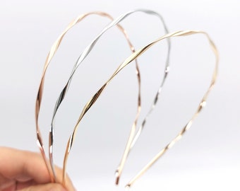 Twisted wave metal headband thin woman headband steel hairband for women hair accessories