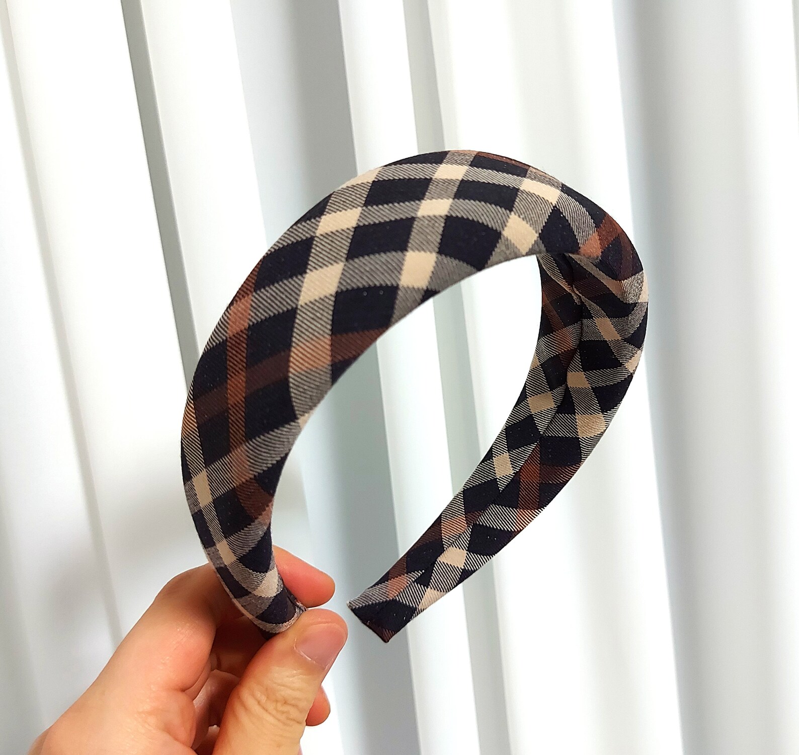 black plaid headband