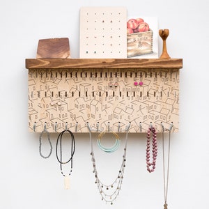 Porte-bijoux pour le mur avec motif minimaliste rangement avec crochet pour boucles doreilles et boucles doreilles Colliers Bracelets image 4