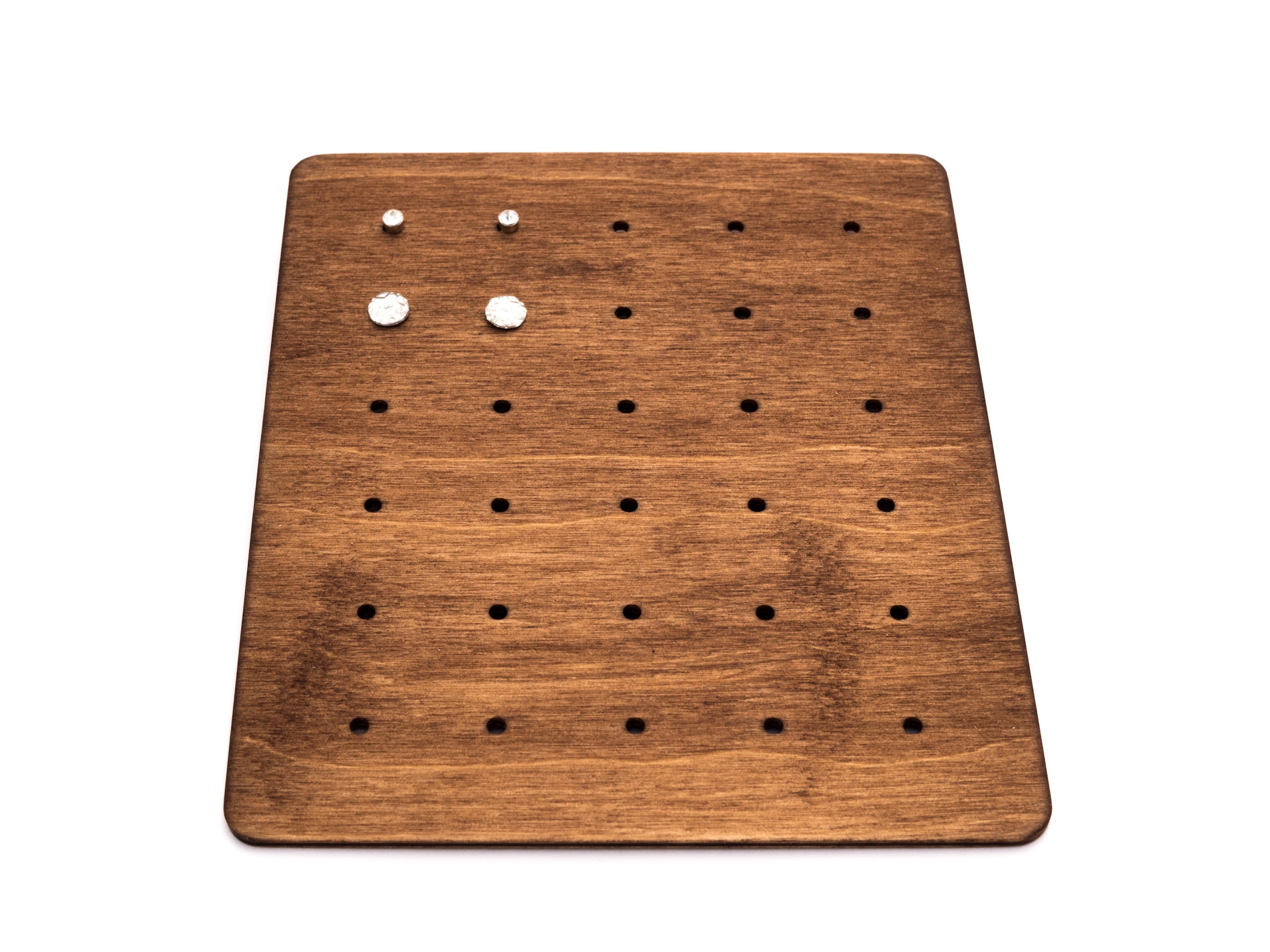 Minimalist Stud Earring Organizer in different Colors - Handmade Wood…