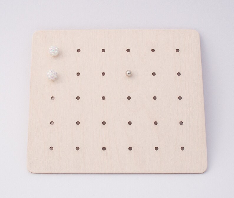 Modern wooden stud earring display earring storage stud Etsy