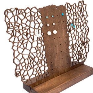 Supporto per gioielli per orecchini e orecchini a bottone - supporto per orecchini in legno - supporto per orecchini per molti orecchini a bottone - moderno, ecologico, elegante