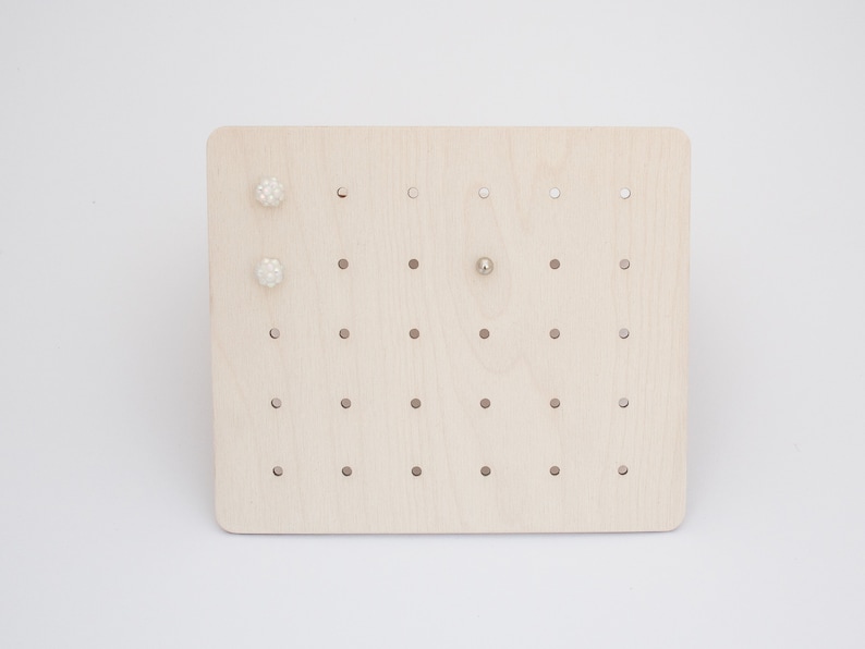 Modern wooden stud earring display earring storage stud Etsy