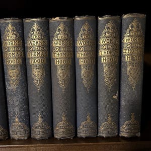 1862 set of works by British author - The Works of Thomas Hood: Comic and Serious, In Prose and Verse (7 volumes complete)
