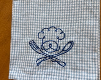 Strofinaccio da cucina ricamato dello chef