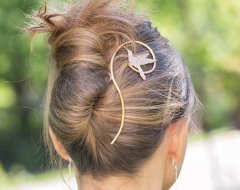Brass Hair Pin Set 3 Hammered Hair Pins Classic Hair Etsy