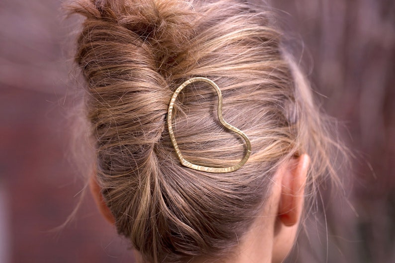 heart jewelry heart hair slide hair comb hair clips for women bridal hair pins bun holder gold hair sticks Hair fork for french twist