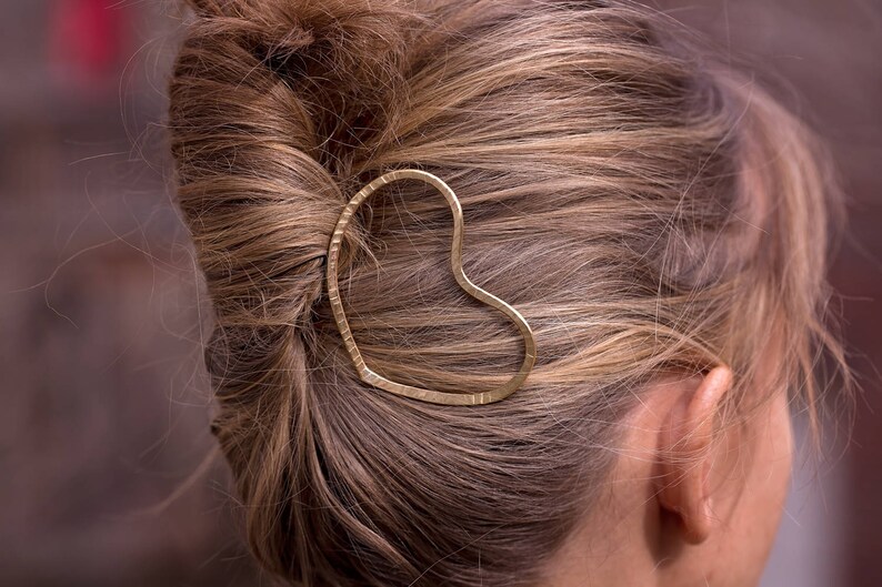 heart jewelry heart hair slide hair comb hair clips for women bridal hair pins bun holder gold hair sticks Hair fork for french twist