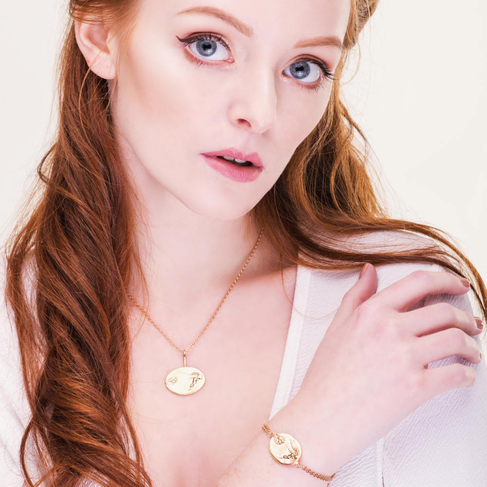 Handmade Silver and Gold Fairy Necklace, Solid Gold Stars
