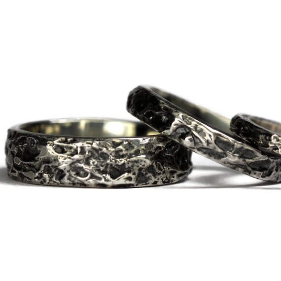6 5 Mm Rustic Silver Wedding Ringwide Oxidized Silver Mans Etsy