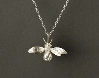 bumblebee sterling silver necklace, rose gold bee jewellery, yellow gold honeybee, handmade designer bee jewelry, birthday gift, bee pendant