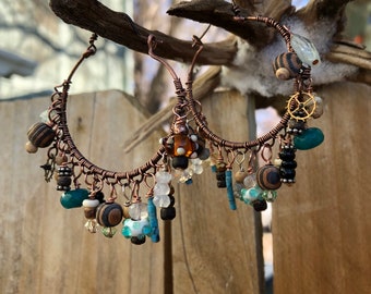 Zelfstudie Boho-stijl Hoop Earring Wire Wrap DIY