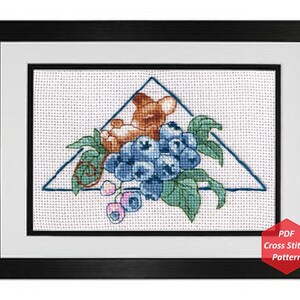 Berry Sleepy - Mouse Cross Stitch Pattern, PDF, Original Design