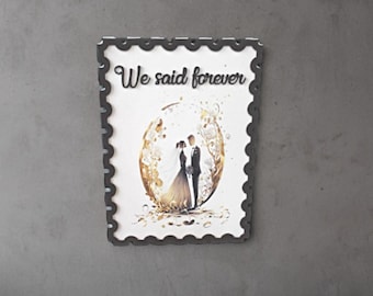 Handmade Wedding Vows Sign: Romantic Scallop Decor