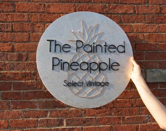 Modern Luxury 3D Business Sign • Custom Boutique Logo Sign • Raised Round Branding Decor • Premium Shop Signage