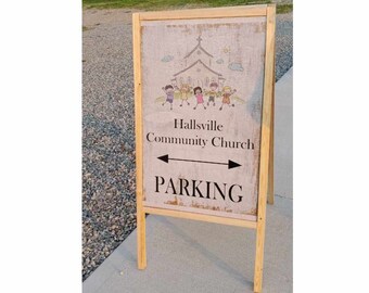 Parking Church Sidewalk Sign A Frame Folding Sign Affordable Business Sign Your Logo Free Standing Commercial Hinge Outdoor Advertising