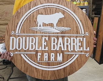 large wood custom farm sign round ranch signage indoor outdoor can be hanging