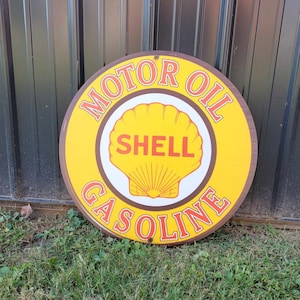 Shell Gas Station Recreated Reproduction Man Cave Garage Sign For Him Giftable Aluminum Sign Printed Memorabilia Classic Petrolina Petroleum