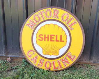Shell Gas Station Recreated Reproduction Man Cave Garage Sign For Him Giftable Aluminum Sign Printed Memorabilia Classic Petrolina Petroleum