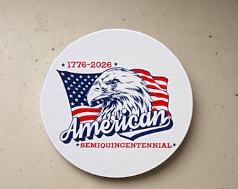 American 250th Anniversary Sign – 1776‑2026 Patriotic Eagle Wall Art – Rustic USA Semi quincentennial Decor – Independence Day Home or Porch