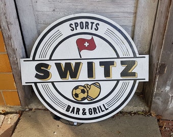 led lit custom wood sign. like a Neon light personalized to your logo or saying bar light