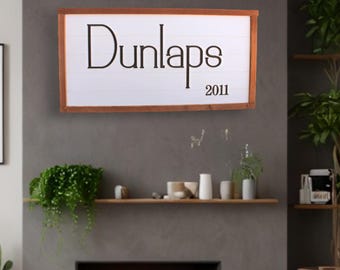 Custom Family Name Sign • 3D Raised Wood Shiplap Sign • Personalized Established Sign • Rustic Home Decor • Wedding or Housewarming Gift