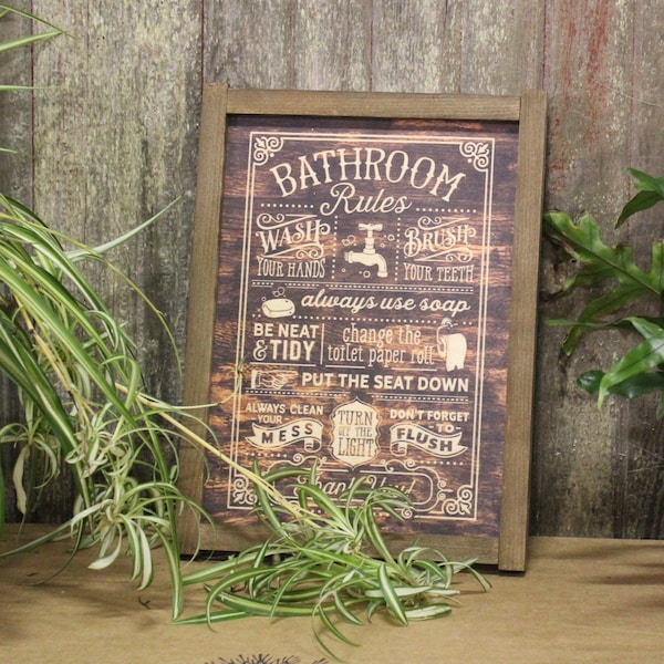Rustic Bathroom Wall Decor Etsy