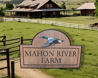 Custom Raised & UV Printed Wildlife Sign • Duck Farm or Homestead Sign • 3D Outdoor Ranch Logo Sign • Rustic Cabin Farm Decor