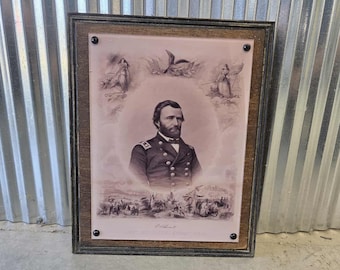 Wood & Acrylic Ulysses S. Grant Portrait – Vintage Civil War General Print – Patriotic Wall Art