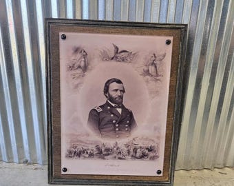 Wood & Acrylic Ulysses S. Grant Portrait – Vintage Civil War General Print – Patriotic Wall Art