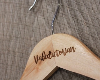 Valedictorian Gown Dress Suit Clothes Hanger Engraved Hard Wood Sturdy Ceremony Celebration Gift