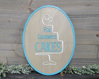 Custom Commerical Signage Bakery Baker Cake Sign Raised Text 3D Oval Sign Oversized Made to Order Handmade Business Sign Your Actual Logo