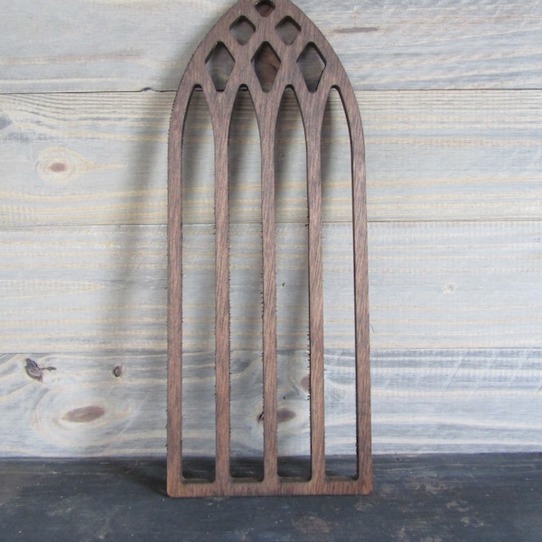 Wood Painted Windowpane Cathedral Arch Wooden Plaque Wall Art Laser Cut out Primitive Rustic Farmhouse Decor DIY Shabby Chic Different Sizes