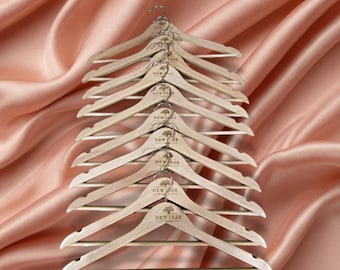 Engraved Custom Clothes Hanger • Personalized Wooden Logo Hanger • Boutique, Bridal & Closet Décor