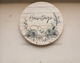 Engraved Custom Logo Wood Sign – Large Rustic Business Sign for Salon, Boutique, or Studio – Personalized Carved Wooden Branding Sign