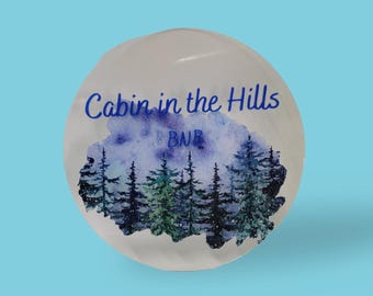 Cabin in the Hills BNB Sign • Custom Raised Acrylic Cabin Sign • Mountain Lodge Decor • Rustic Bed and Breakfast Wall Art