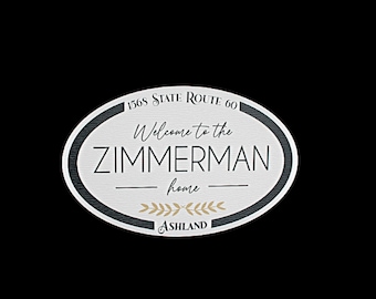 Custom Oval Home Welcome Sign: Weatherproof Textured PVC