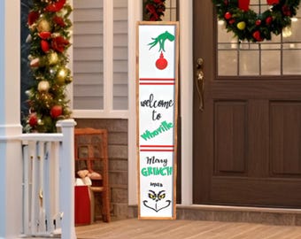 3D Raised Wood Whoville Sign • Grinchmas Christmas Porch Decor • Layered Holiday Wood Sign