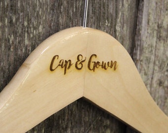 Cap and Gown Graduation Clothes Hanger Engraved Hard Wood Sturdy Dress Suit High School Ceremony Celebration