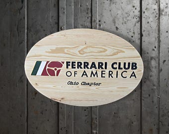 Custom Engraved Wood Logo Sign • Personalized Car Club Sign • Garage Wall Decor • Automotive Engraved Plaque • Custom Shop or Chapter Sign