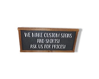 Vintage Country Vendor Sign Rustic Farmhouse Shop Display, Custom Signs & Shirts Advertising Board Weathered Market Booth Craft Fair Decor