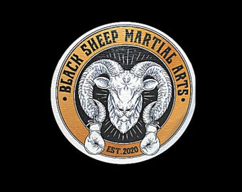 Printed Martial Arts Logo Sign – Custom Dojo Wall Decor – Black Sheep Gym Sign – Printed Business Logo Sign for Training Studios
