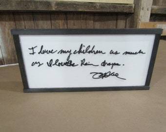 Mothers Day Gift Handwriting Signature Framed Decor Daughter Gift Personalized Sketch Personal Note Letter Special Occasion Handmade 3D