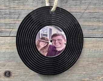 Custom Photo Record Ornament • Personalized Vinyl‑Style Christmas Keepsake • Unique Gift with Picture & Custom Text