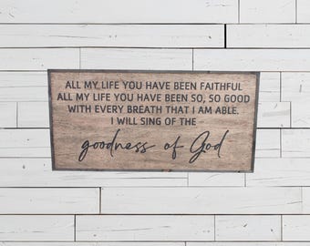 3D Christian Wall Sign • Raised “Goodness of God” Worship Decor • Rustic Faith Wood Art • Inspirational Farmhouse Scripture Sign