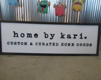Custom Rectangle Wood Sign Home Store Decor Commerical Signage Your logo Company Name Personalized 3D Raised Wooden Handmade Letters