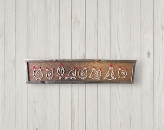 3D Cartoon Chicken Sign • Playful Raised Farmhouse Wall Art • Cute Country Kitchen Decor • Whimsical Farm Animal Wood Sign