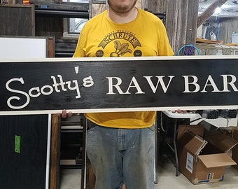 Large Custom Bar Sign, Ranch, Farm, Restaurant, Over-sized Rustic Business Logo, Wood, Laser Cut Out, 3D, Extra Large, Sign