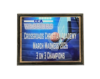 Custom Wood and Acrylic Basketball Award • 3‑on‑3 Champions Plaque • March Madness Trophy Sign • Sports Team Recognition Gift